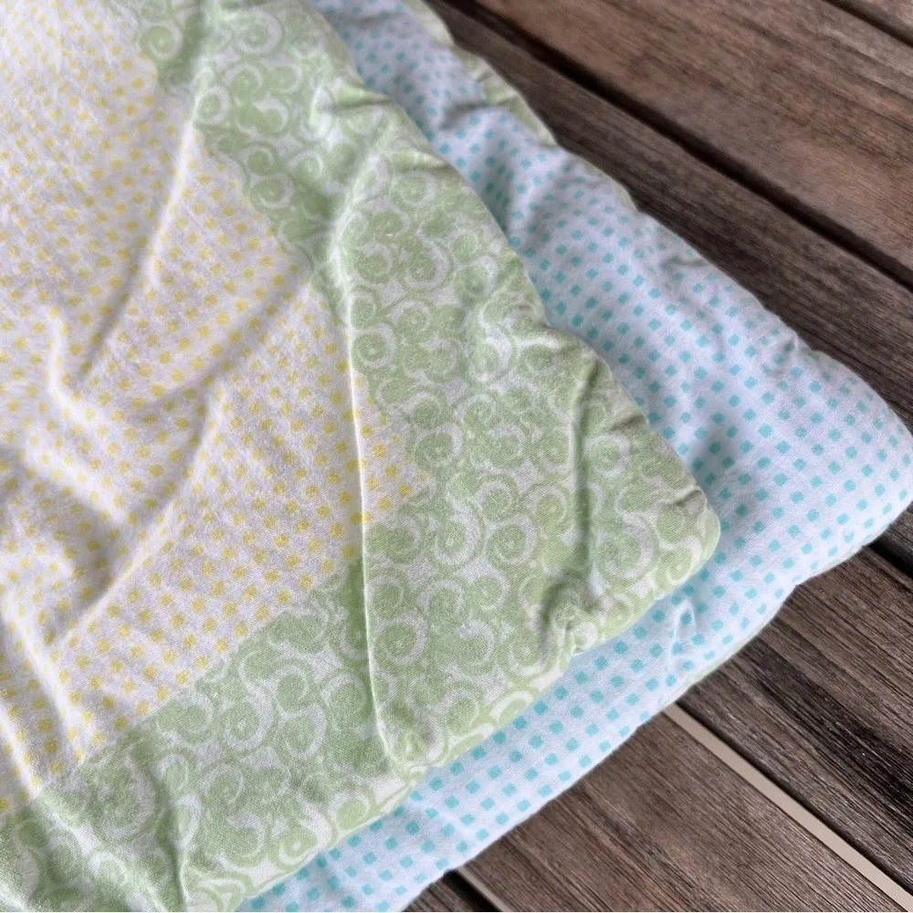 Y2K Carters Tykes Animals Crib Quilt Pastel Gingham Puppy Bee Duck Dragonfly HTF